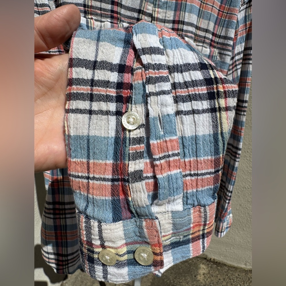Patagonia Organic Cotton Plaid Shirt - Blue, Pink, White Long Sleeve - Picture 8 of 9